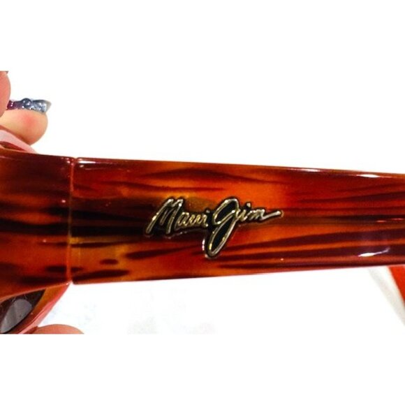 EUC Maui Jim MJ219 Punchbowl Brown-Pink Tortoise Sunglasses w/case - Picture 8 of 8